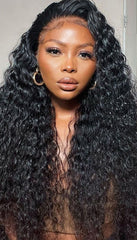 Glueless Water Wave Curls 180% Density Indian Wig