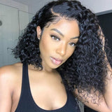 Curly Short Bob Lace Front Human Hair Wig 4 x4