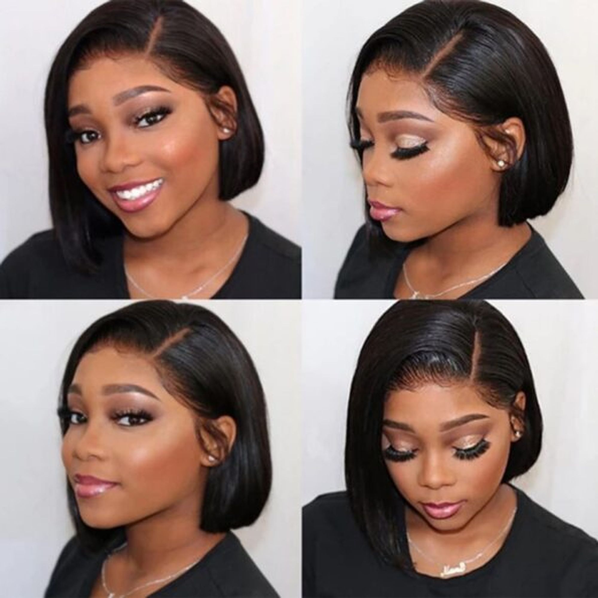 Side Part Short Bob Pixie Straight Wig