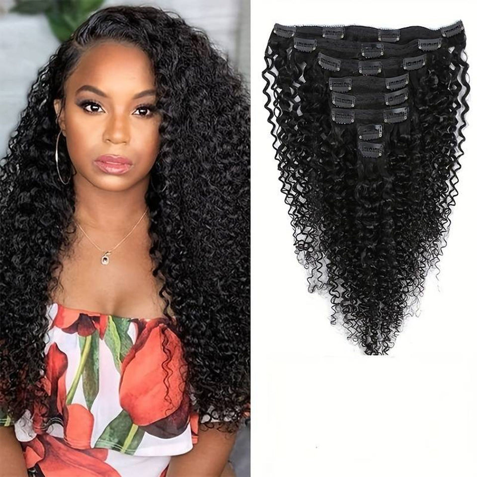 Natural Kinky Yaki Clip On Tracks