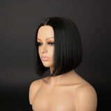 Glulesss Straight Silky Bob 180% Density Wig