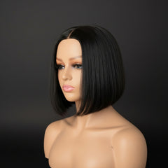 Glulesss Straight Silky Bob 180% Density Wig