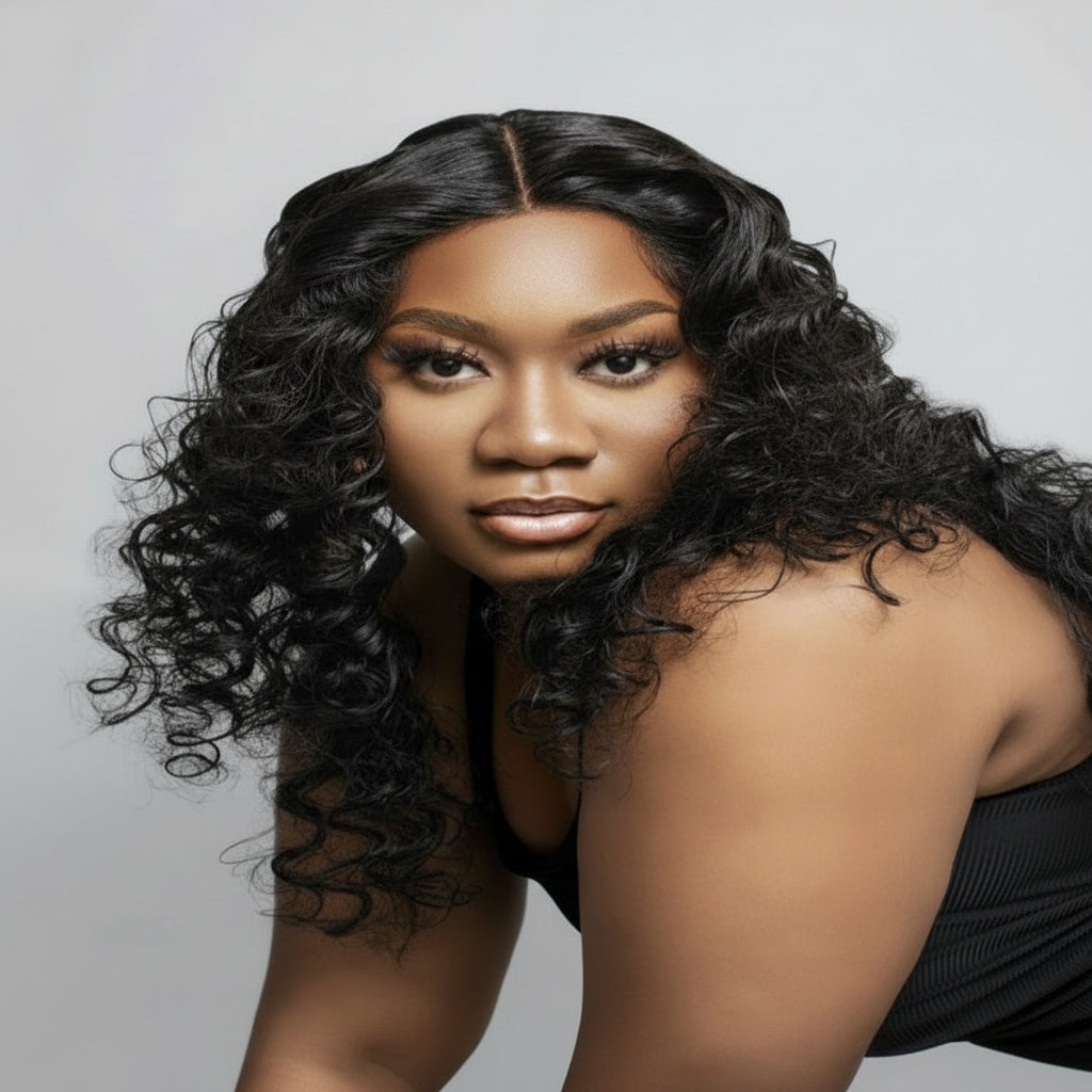Swiss Lace Indian Loose Bodywave Curls Wig