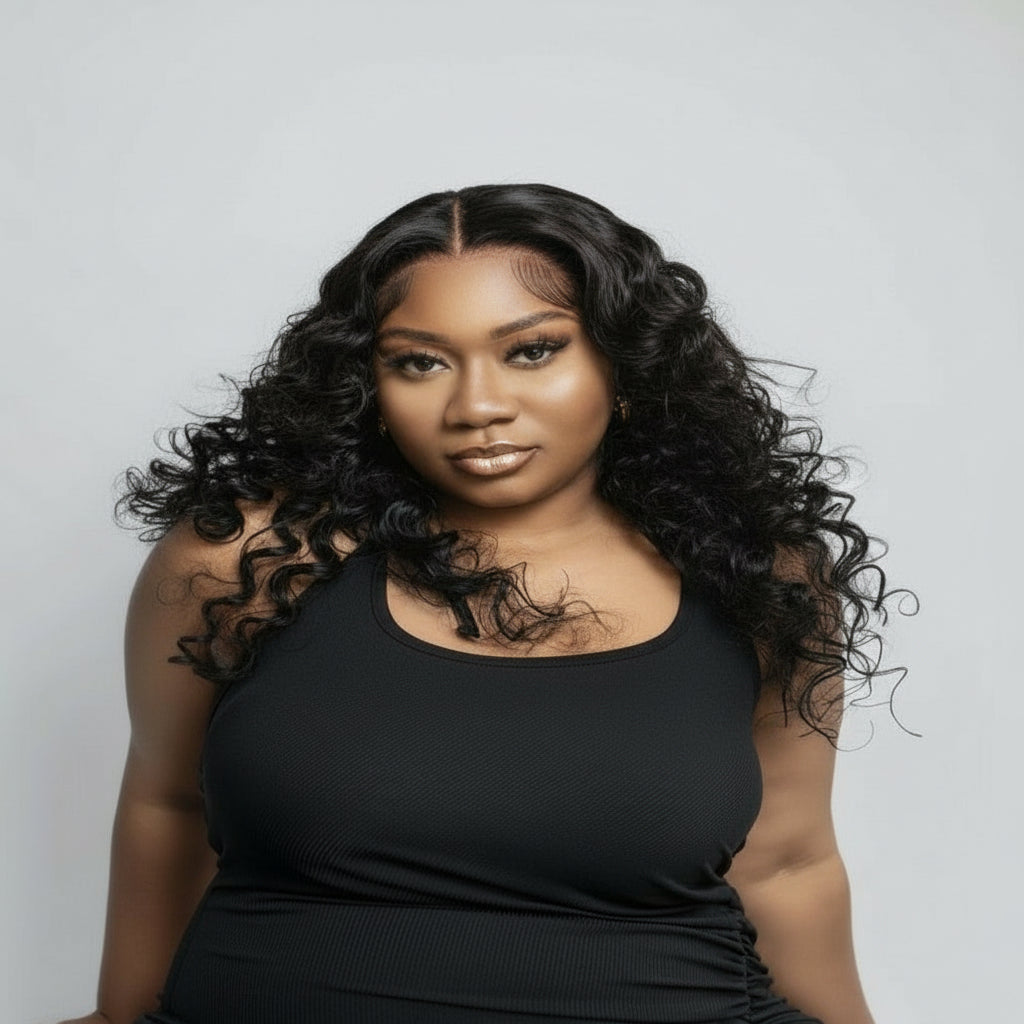 Swiss Lace Indian Loose Bodywave Curls Wig