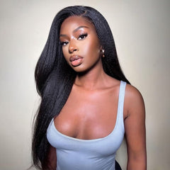 Pre - Plucked  HD Go Glueless Yaki Kinky Straight Wig