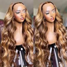 HD Glueless Honey Blonde Deep Wave With Highlights